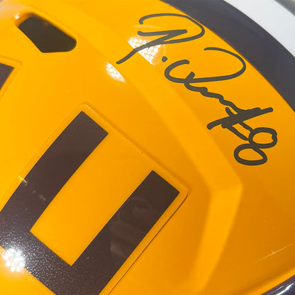 Patrick Queen Signed LSU Tigers Yellow Speed Full-Size Replica Football Helmet (Beckett)