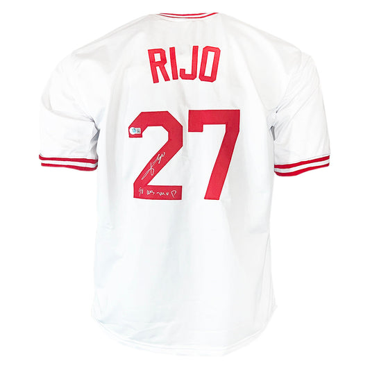 Jose Rijo Signed 90 WS MVP Inscription Cincinnati White Baseball Jersey (Beckett)