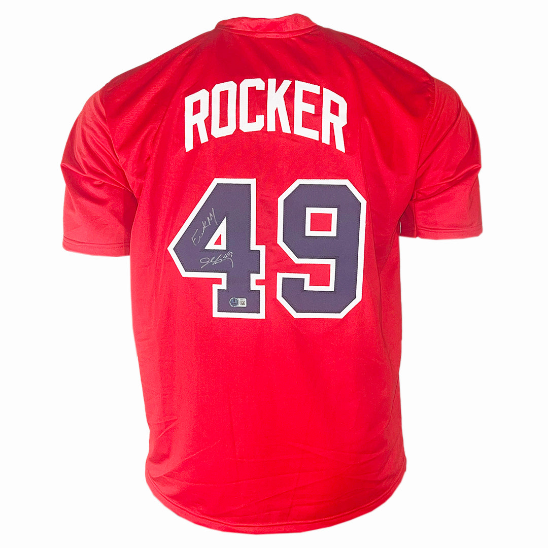 John Rocker Signed F*** NY Inscription Atlanta Red Baseball Jersey (Beckett)