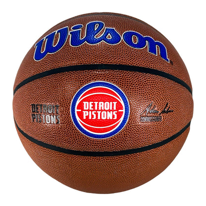 Dennis Rodman Signed The Worm Inscription Detroit Pistons Wilson NBA Team Logo Basketball (JSA)