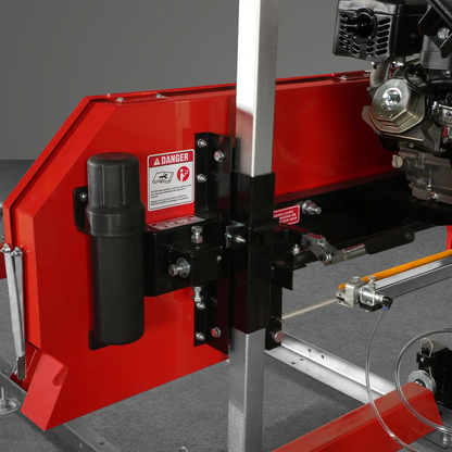 32" Portable Sawmill (5 x Blades Included),  420cc 15HP E-Start Gasoline Engine,  26.5" Board Width,  20' Track Length (13' Track Length + 6.4' Track Extension Included) ,  SM-32