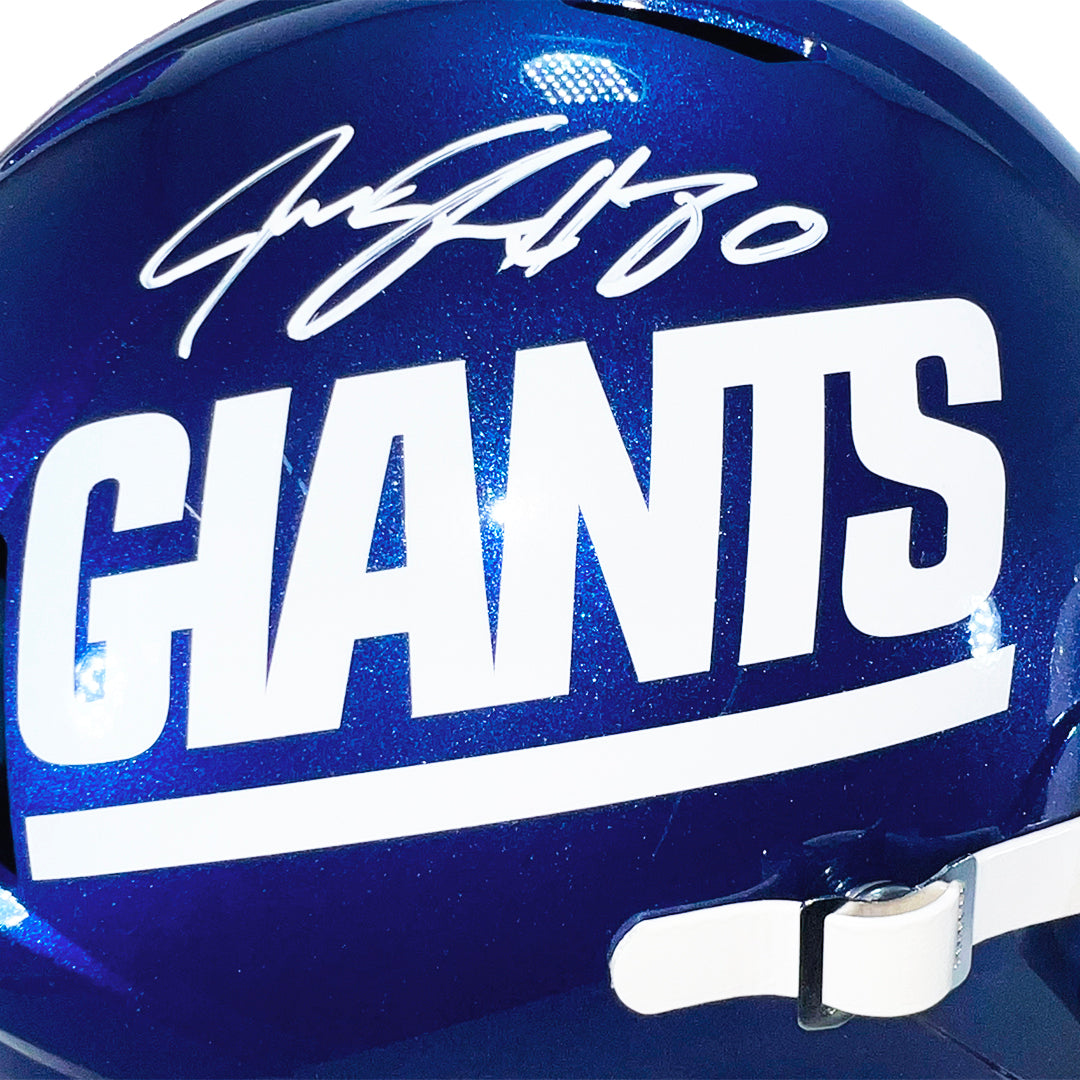 Jeremy Shockey Signed New York Giants Color Rush Speed Full-Size Replica Football Helmet (Beckett)