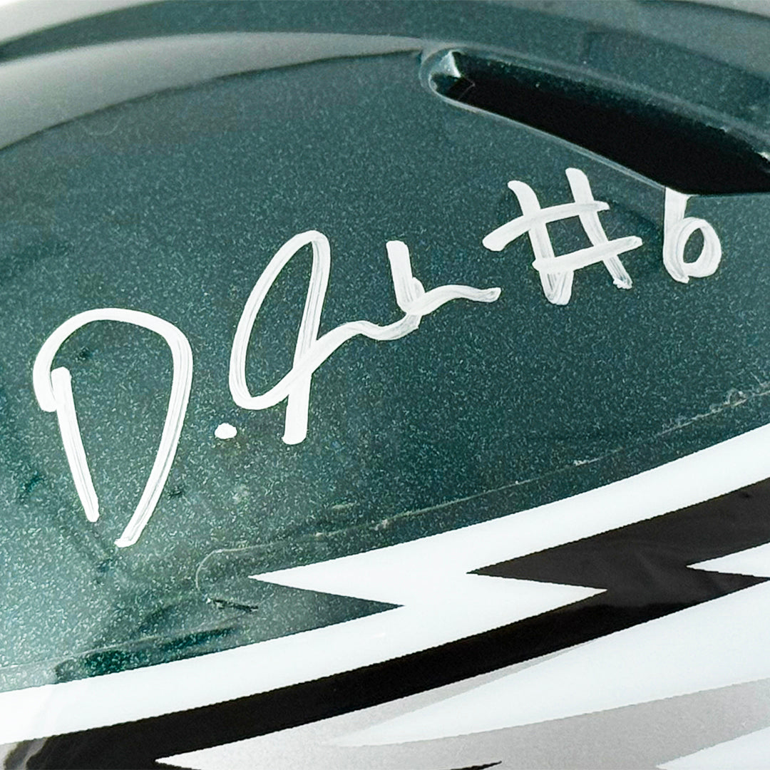 DeVonta Smith Signed Philadelphia Eagles Speed Full-Size Replica Football Helmet (Fanatics)