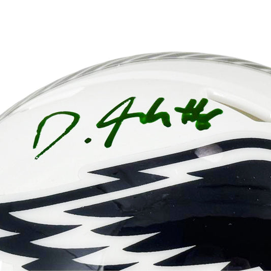 DeVonta Smith Signed Philadelphia Eagles Salute 2024 Mini Football Helmet (Beckett)