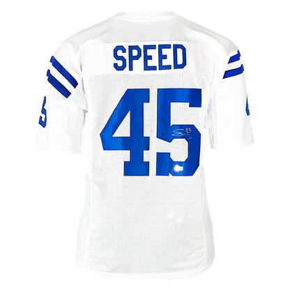 EJ Speed Signed Indianapolis White Football Jersey (Beckett)