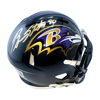 Brandon Stokley Signed Baltimore Ravens Speed Mini Football Helmet (Beckett)