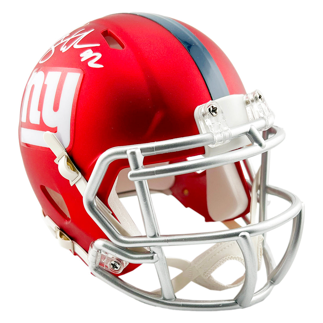 Michael Strahan Signed New York Giants Blaze Mini Football Helmet (Beckett)