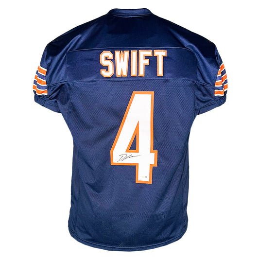 D'Andre Swift Signed Chicago Navy Game Style Football Jersey (JSA)