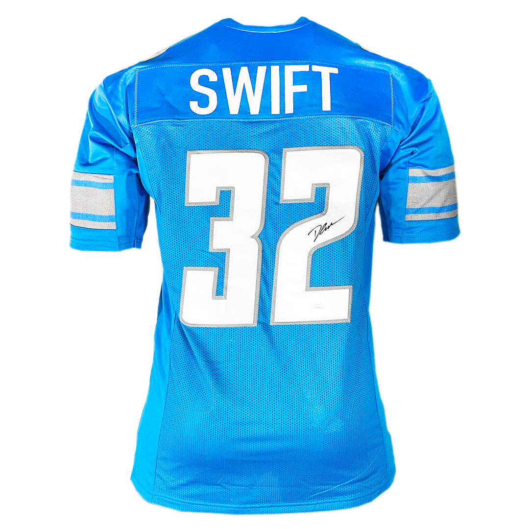 D'Andre Swift Signed Detroit Light Blue Football Jersey (JSA)