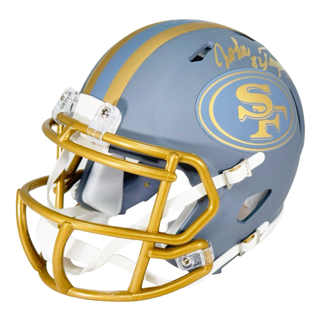 John Taylor Signed San Francisco 49ers Slate Alternate Speed Mini Football Helmet (Beckett)
