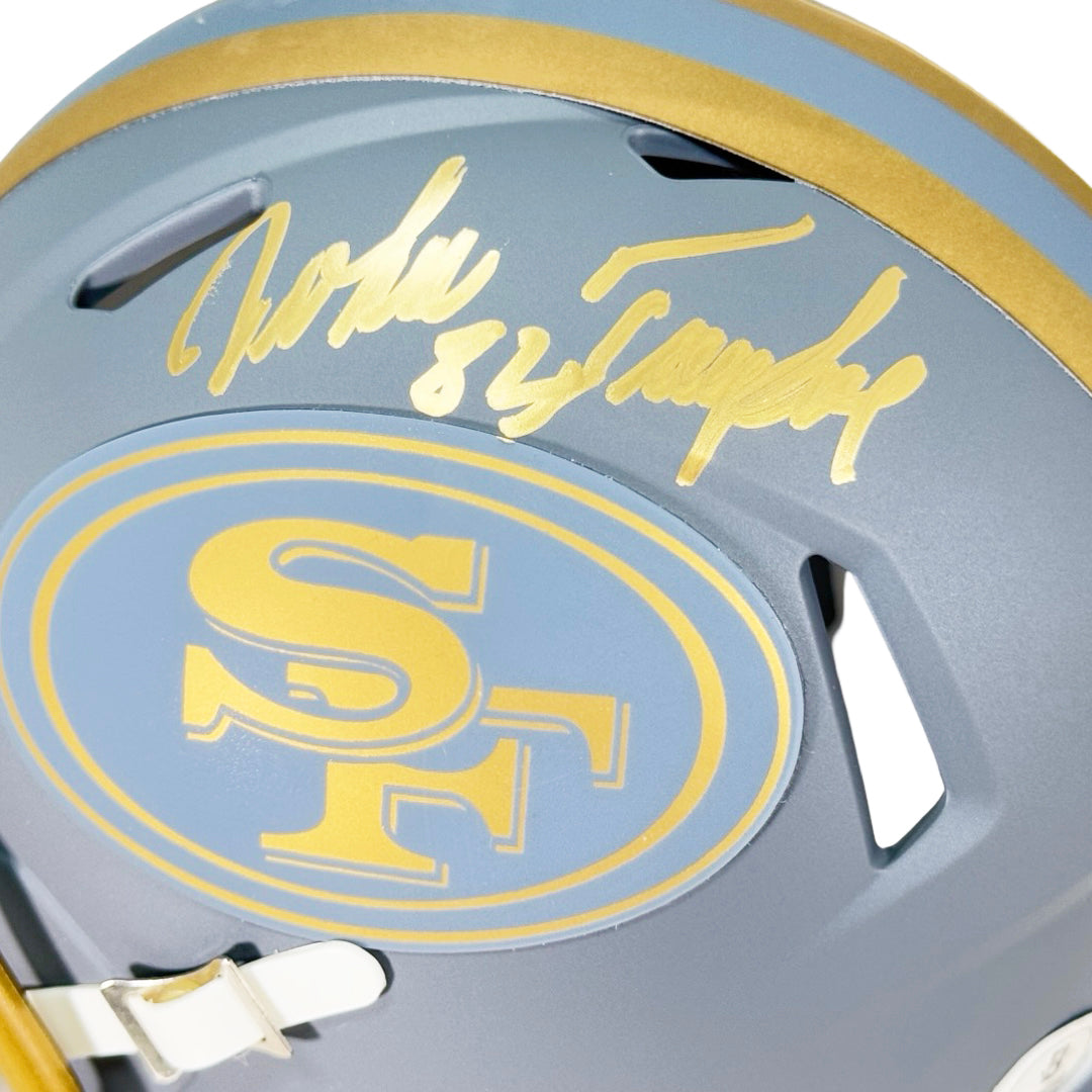 John Taylor Signed San Francisco 49ers Slate Alternate Speed Mini Football Helmet (Beckett)
