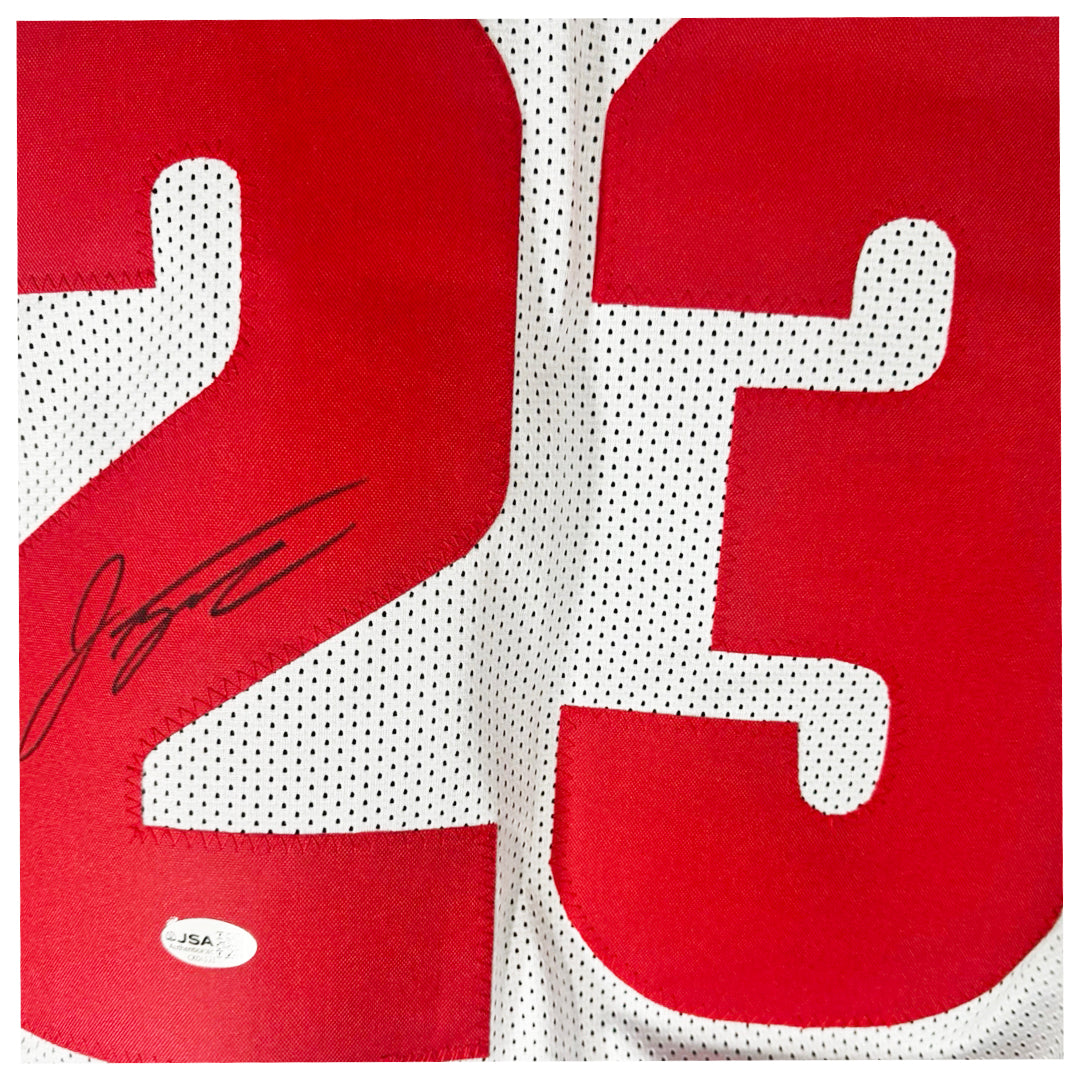 Jonathan Taylor Signed Wisconsin White Football Jersey (JSA)