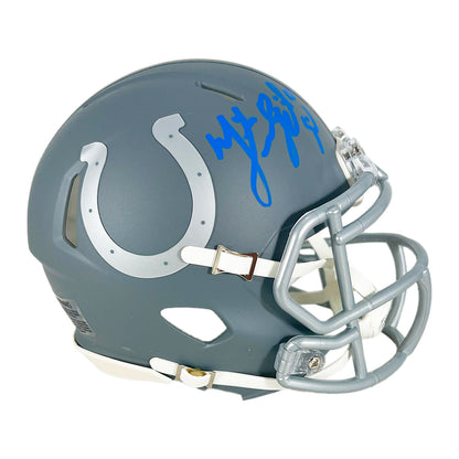 Mike Vanderjagt Signed Indianapolis Colts Slate Alternate Speed Mini Football Helmet (JSA)