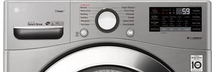 LG – 4.5 Cu. Ft. High-Efficiency Stackable Smart Front Load Washer with Steam and 6Motion Technology – Graphite steel