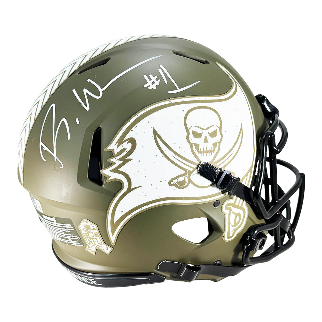 Rachaad White Signed Tampa Bay Buccaneers Authentic Salute to Service Full-Size Football Helmet (Beckett)