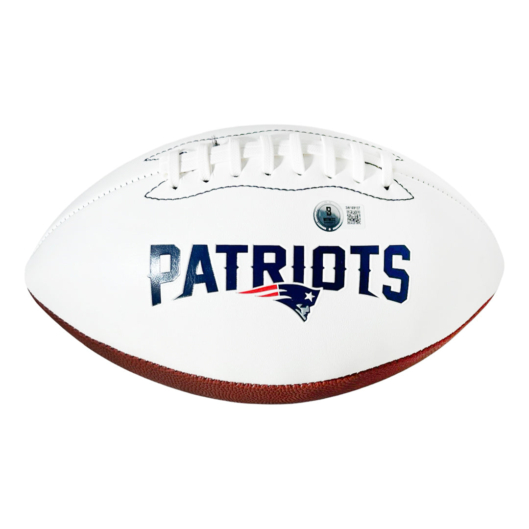 Vince Wilfork Signed New England Patriots Official NFL Team Logo Football (Beckett)