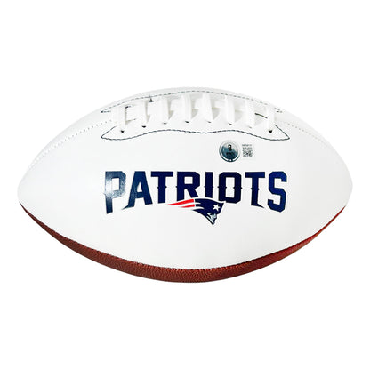 Vince Wilfork Signed New England Patriots Official NFL Team Logo Football (Beckett)