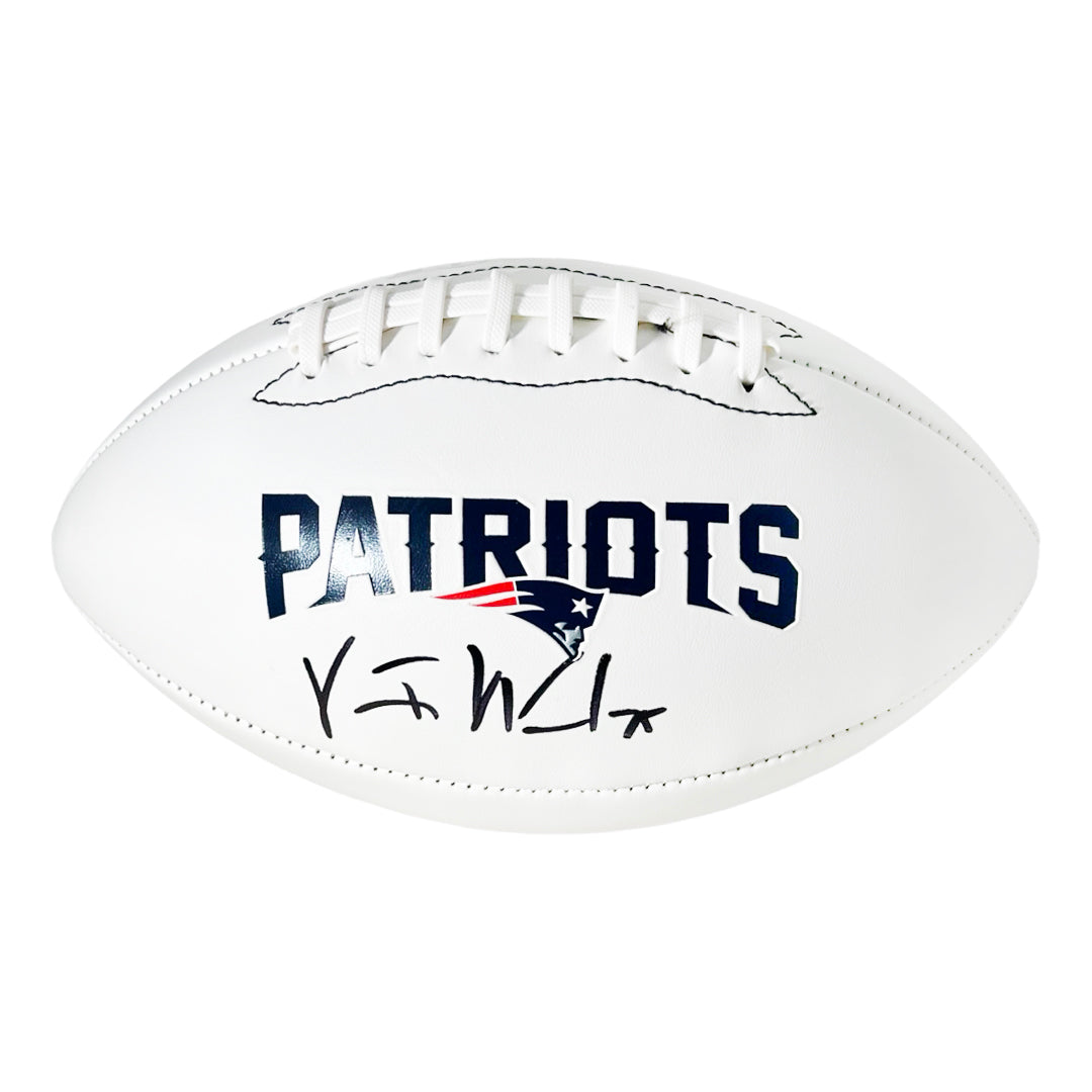Vince Wilfork Signed New England Patriots Official NFL Team Logo Football (Beckett)