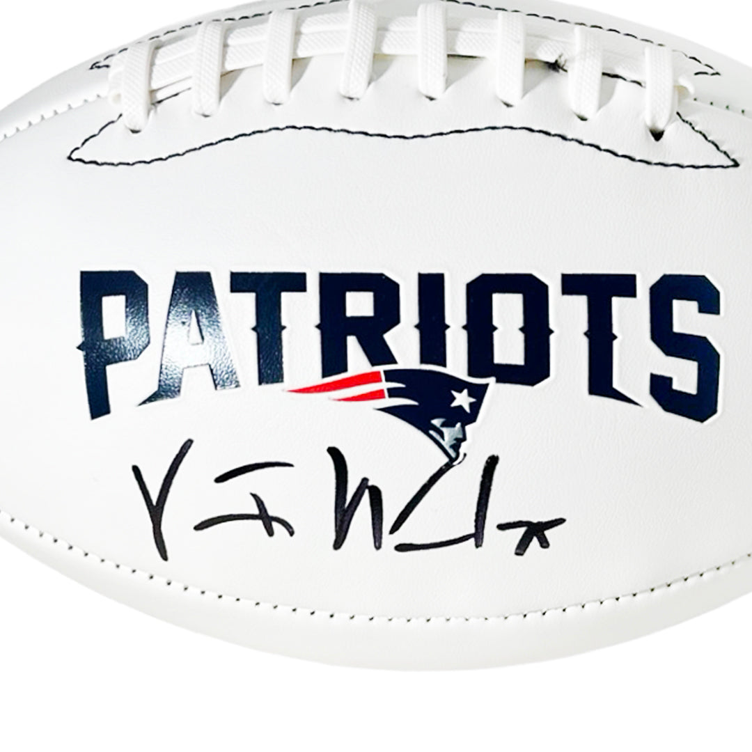 Vince Wilfork Signed New England Patriots Official NFL Team Logo Football (Beckett)