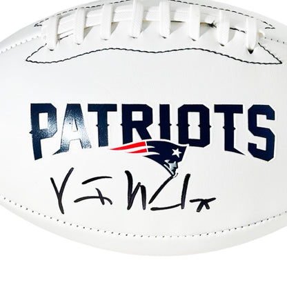 Vince Wilfork Signed New England Patriots Official NFL Team Logo Football (Beckett)