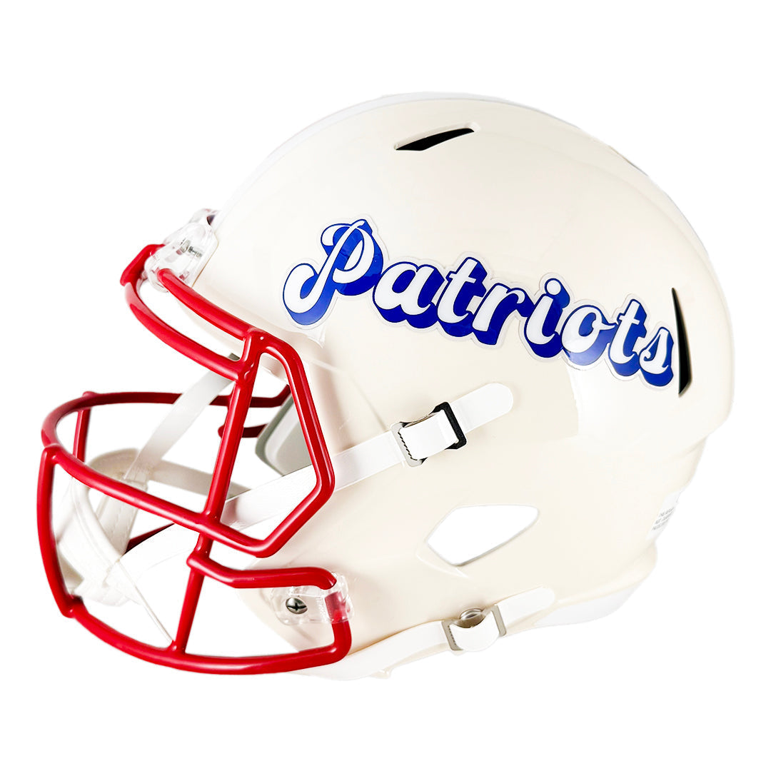 Vince Wilfork Signed New England Patriots Retro Speed Full-Size Replica Football Helmet (JSA)