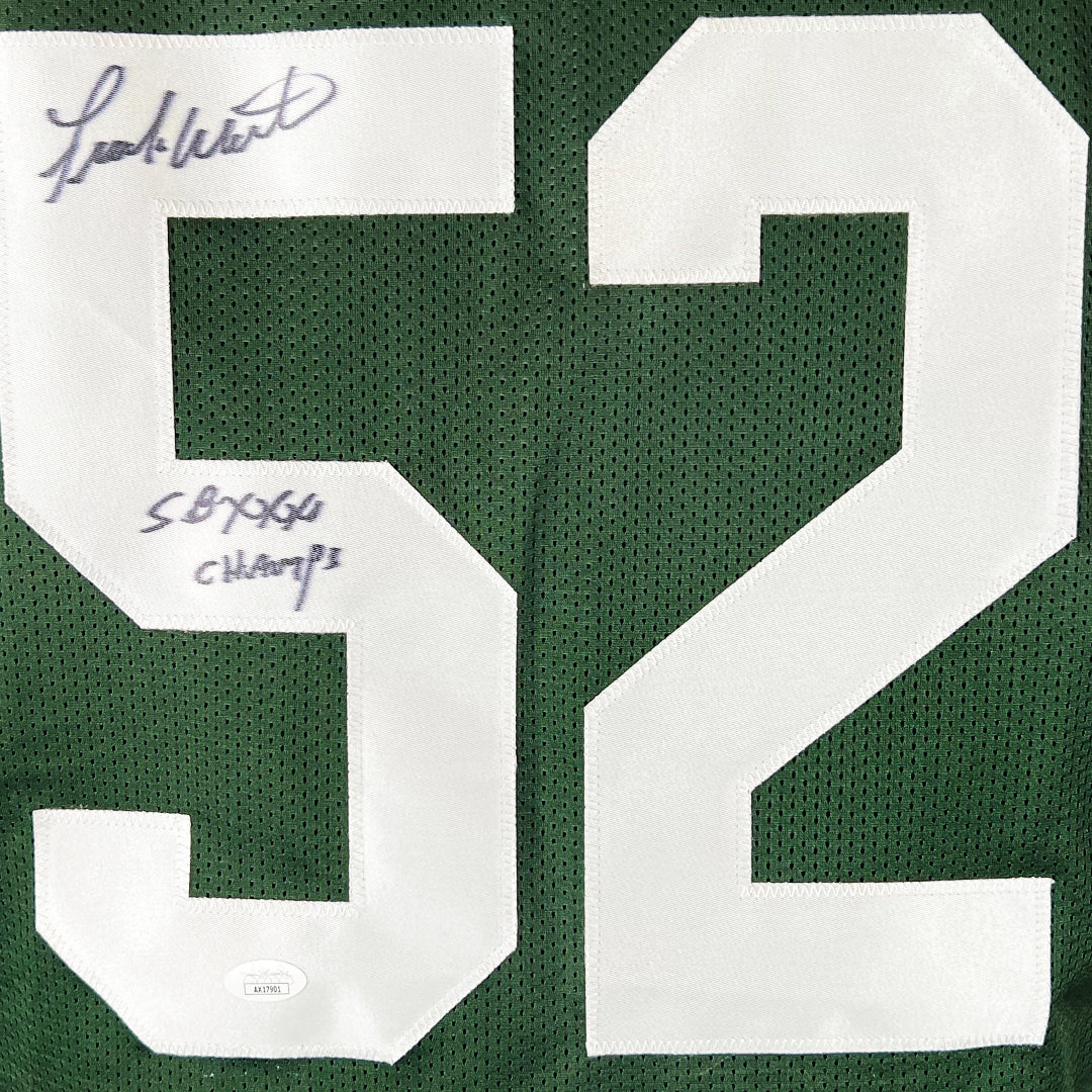 Frank Winters Signed SB XXXI Champs Inscription Green Bay Green Football Jersey (JSA)