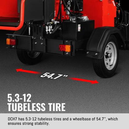 25hp 750cc Twin Cylinder ZONSEN Petrol Engine 7" Hydraulic Feeding Commerical Wood Chipper,  DCH7