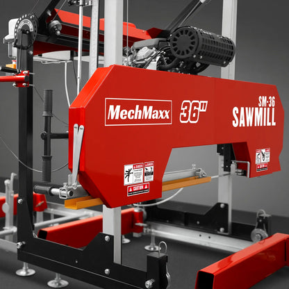 MechMaxx 36" MAX Portable Sawmill,  750cc 25HP ZONSEN V-Twin Engine,  36" Board Width,  20' Track Length,  ( 10 x Blades Included ) SM36MAX
