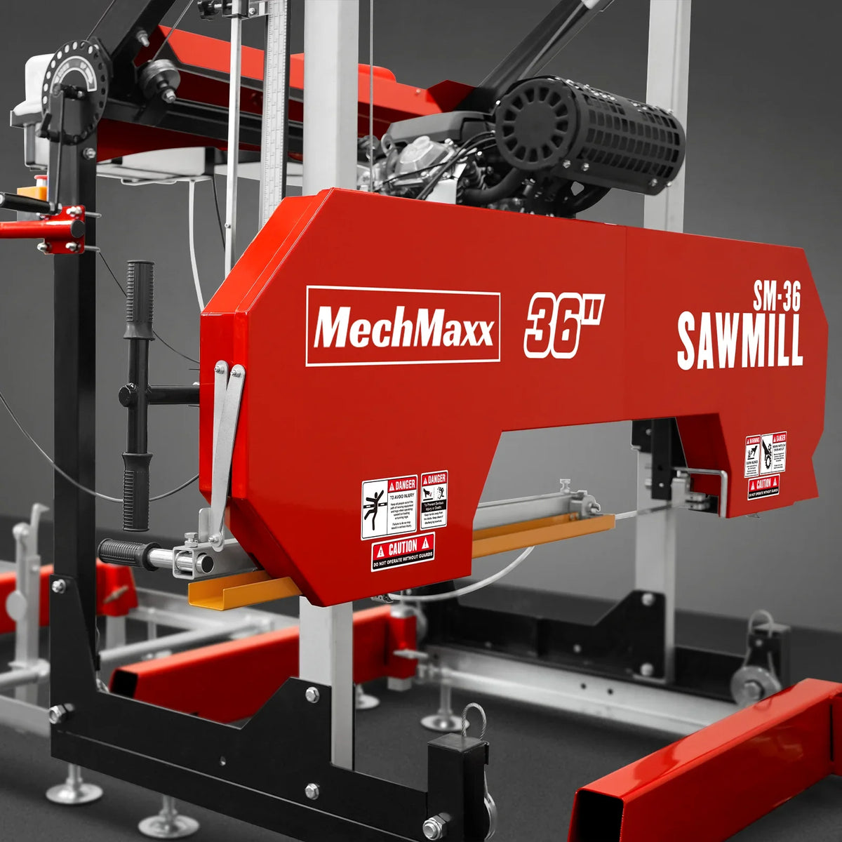 MechMaxx 36" MAX Portable Sawmill,  750cc 25HP ZONSEN V-Twin Engine,  36" Board Width,  20' Track Length ( 10 x Blades Included ) SM36MAX
