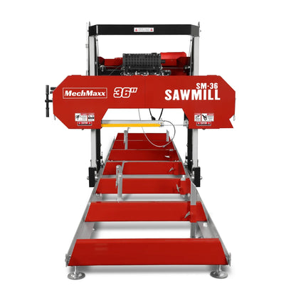 MechMaxx 36" MAX Portable Sawmill,  750cc 25HP ZONSEN V-Twin Engine,  36" Board Width,  20' Track Length,  ( 10 x Blades Included ) SM36MAX