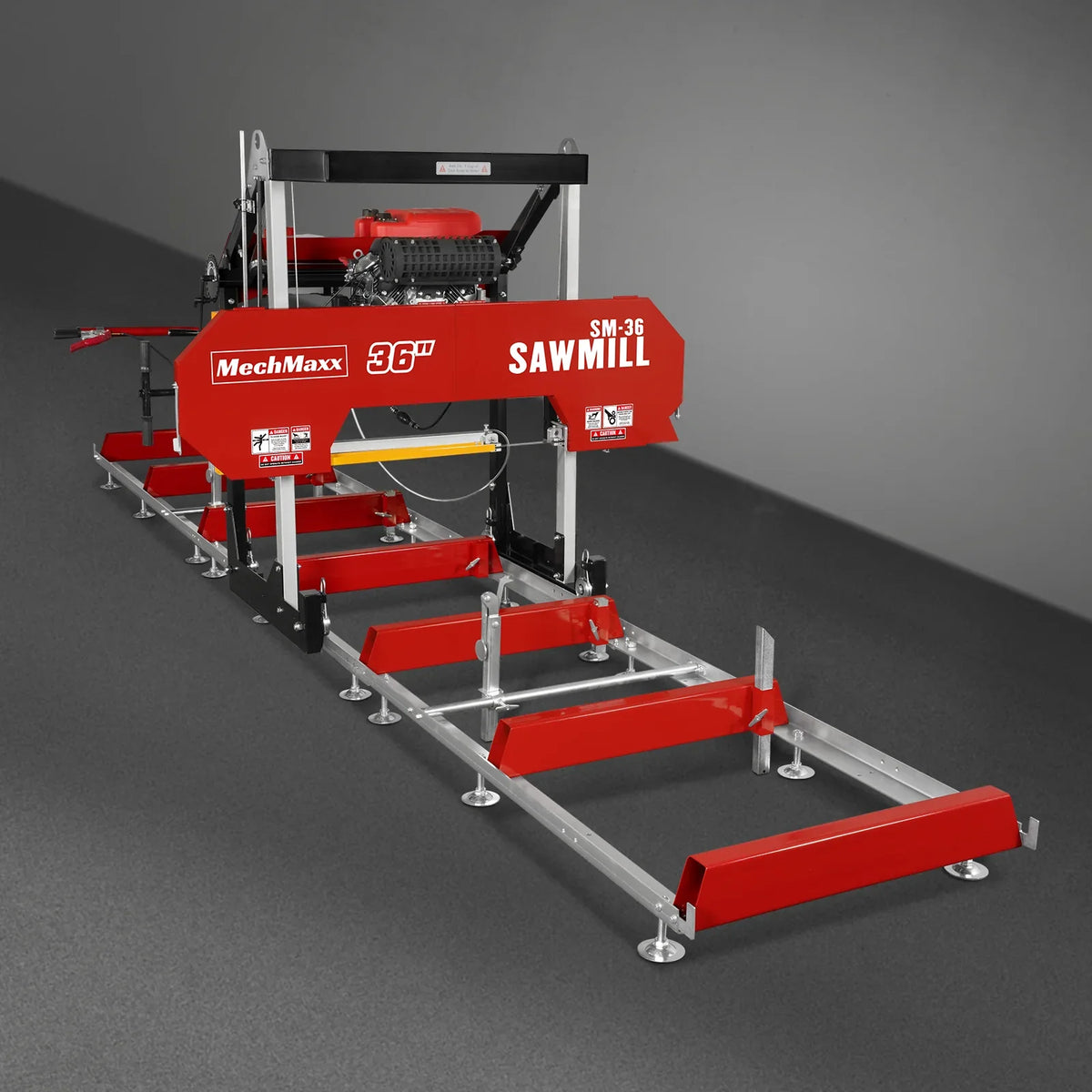 MechMaxx 36" MAX Portable Sawmill,  750cc 25HP ZONSEN V-Twin Engine,  36" Board Width,  20' Track Length,  ( 10 x Blades Included ) SM36MAX